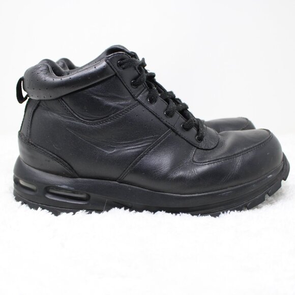 Nike ACG Shoes Men 11 Triple Black Leather Air Max Goaterra 2.0 Boots 365970-006 main image 6